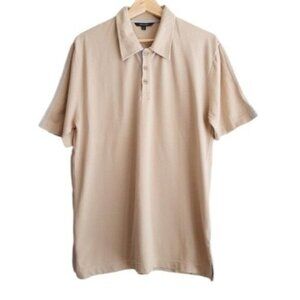 RW&CO Classic 1/4 Button Polo Tee Beige Men's Sz L